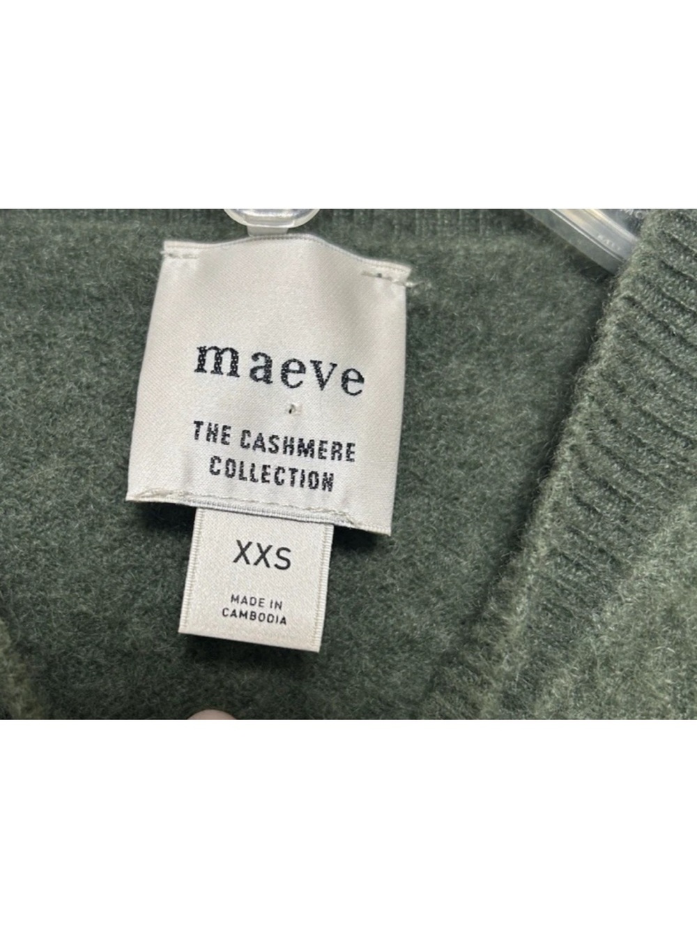 Maeve The Cashmere Collection Green 100% Cashmere Long Sleeve Sweater Size XXS - Picture 4 of 5